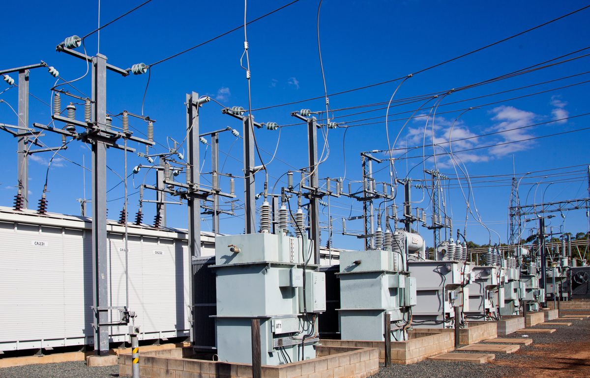Substation switchyard and transformers